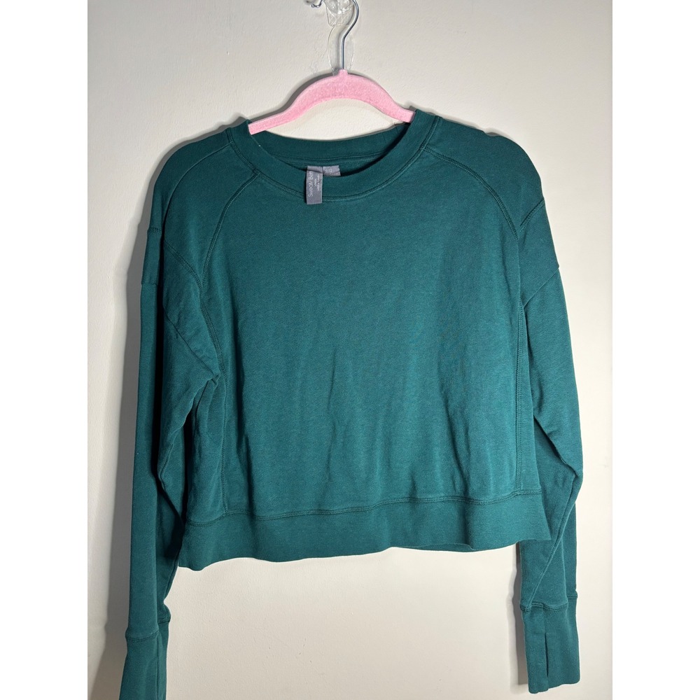Sweaty Betty London Blue Tonal Embroidered‎ Knit Top Women's XS